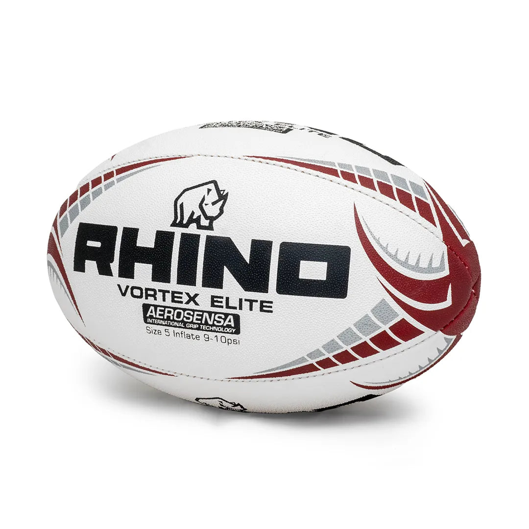 Rhino Vortex Elite size 5 maroon rugby ball