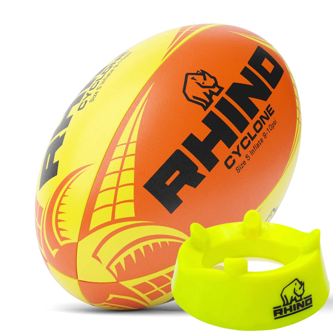 Cyclone Rugby Training Ball and Kicking Tee