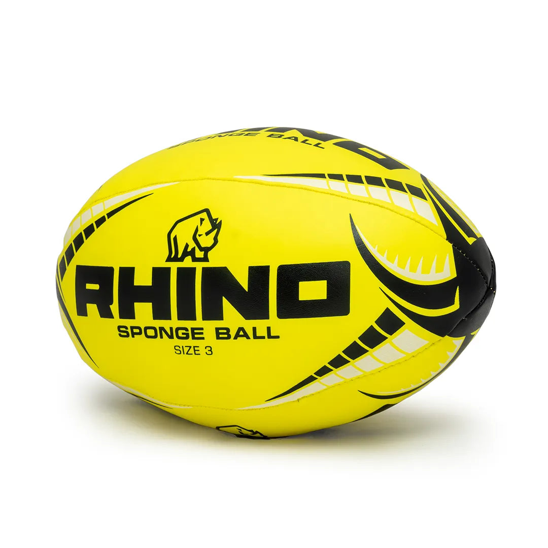 Rhino Sponge ball size 3 yellow rugby ball