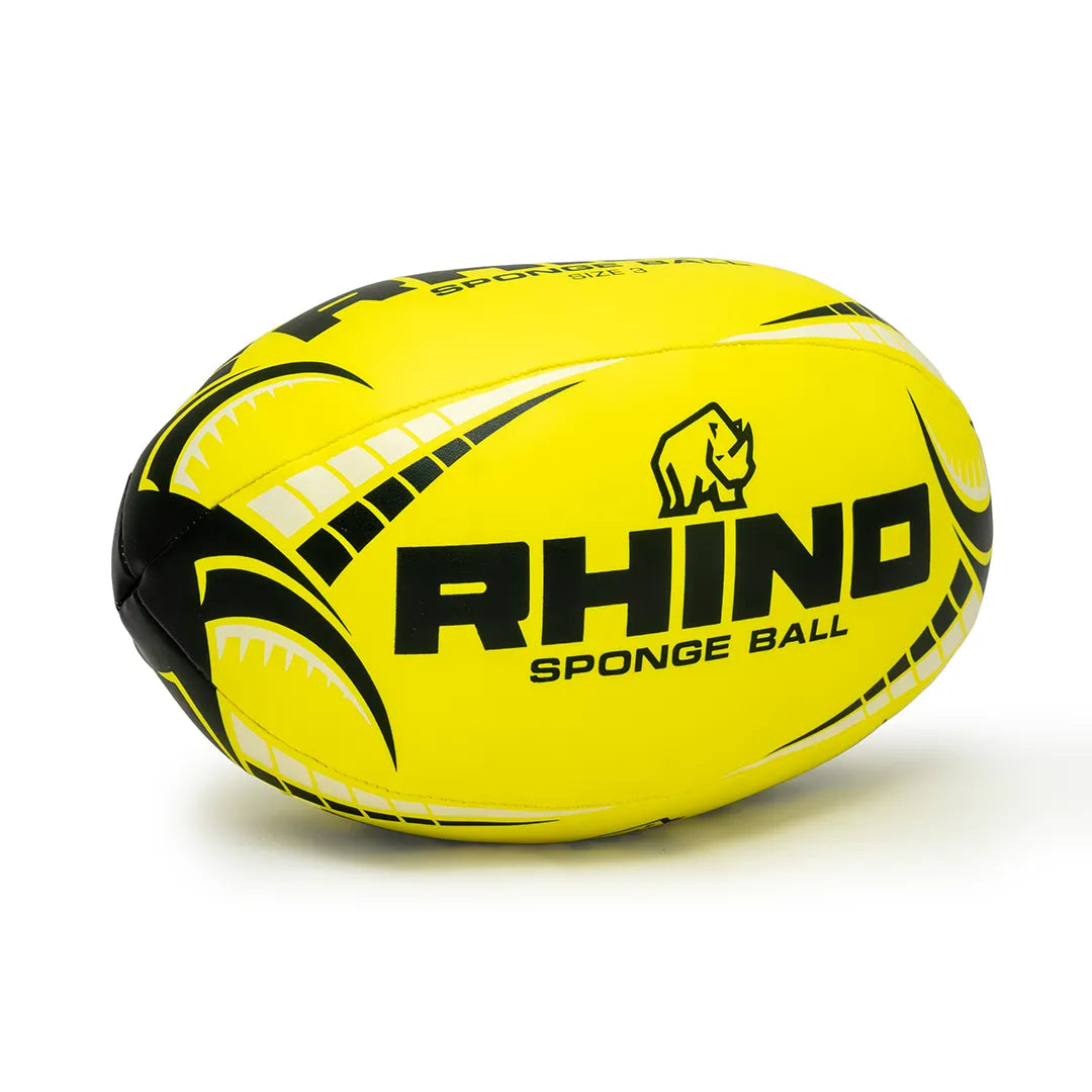 Rhino Sponge ball size 3 yellow rugby ball