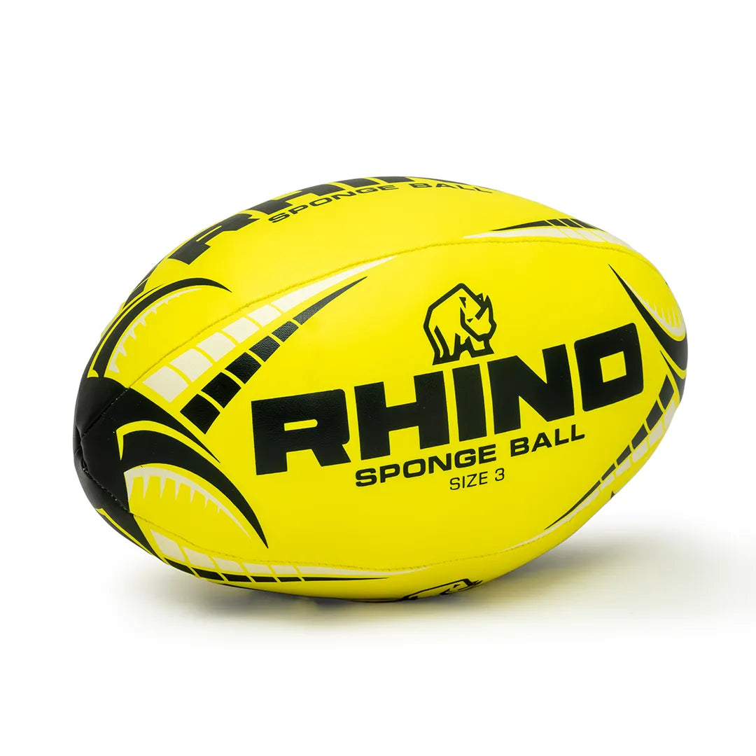 Rhino Sponge ball size 3 yellow rugby ball