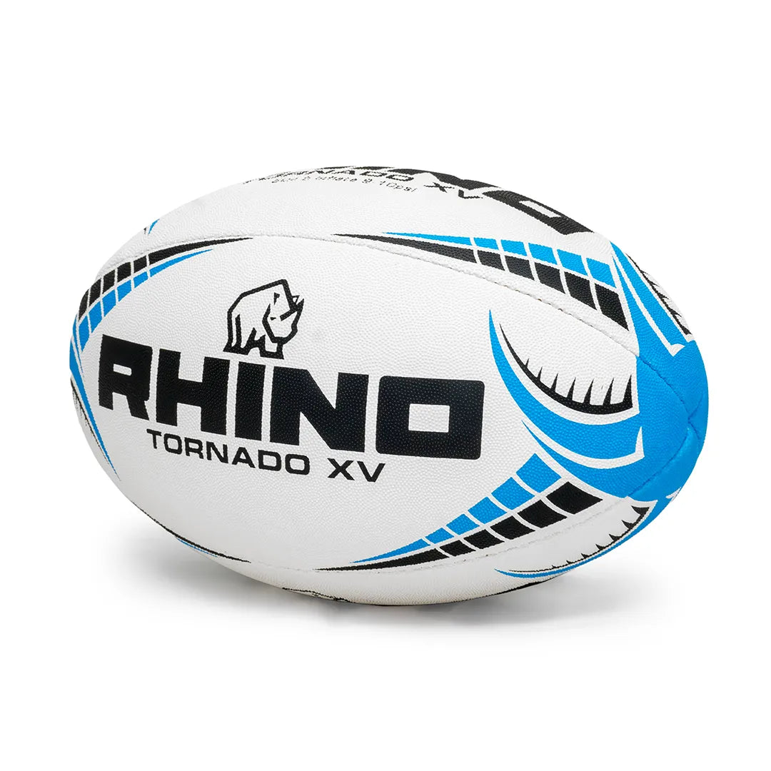 Rhino Torando XV  size 5 light blue rugby ball