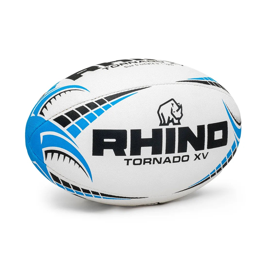 Rhino tornado XV size 5 light blue rugby ball