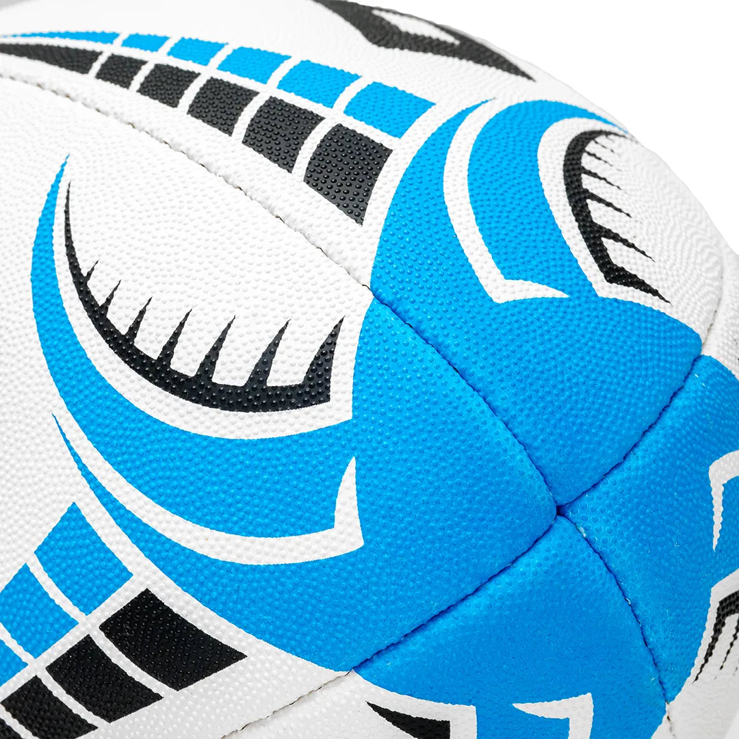 Rhino Torando XV  size 5 light blue rugby ball