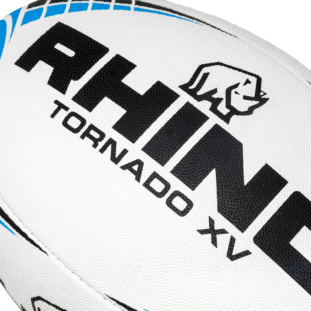 Rhino Vortex XV size 5 light blue rugby ball