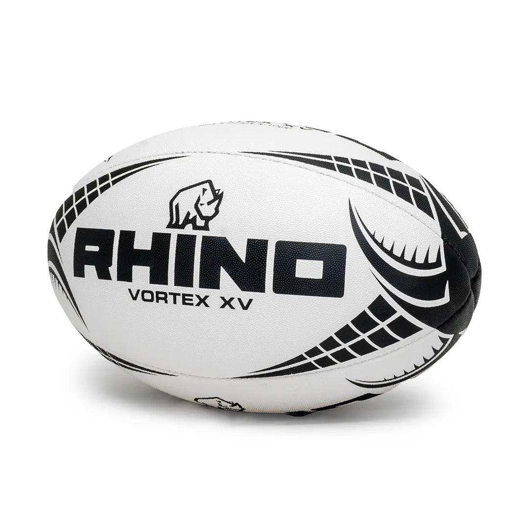 Rhino Vortex XV size 5 black rugby ball