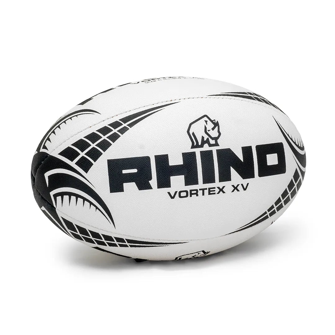 Rhino Vortex XV size 5 black rugby ball