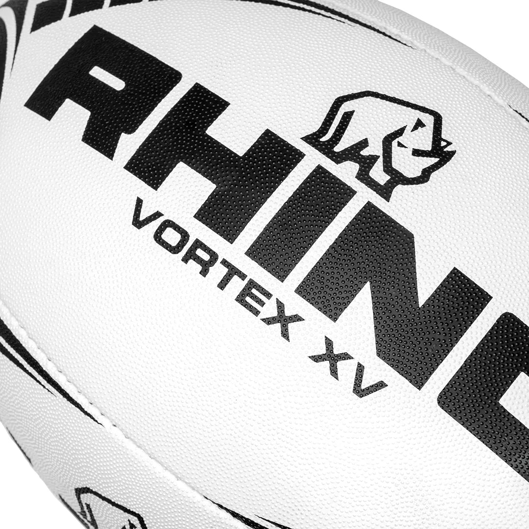 Rhino Vortex XV size 5 black rugby ball